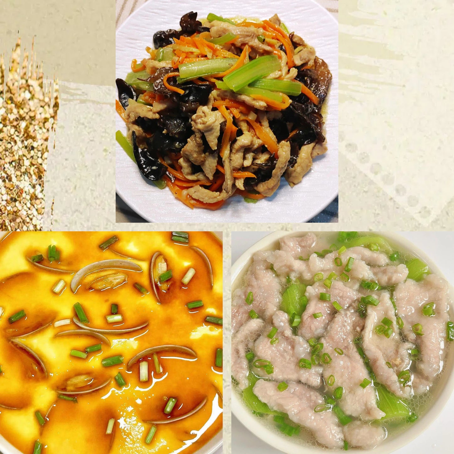 7月10日周五（C餐）精致小餐：芹菜木耳炒牛肉    蛤蜊蒸鸡蛋羹     丝瓜肉片汤