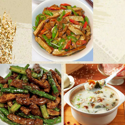 2月4日周三（C餐）精致小餐：香干炒肉🌶️     芦笋炒牛肉     皮蛋瘦肉粥