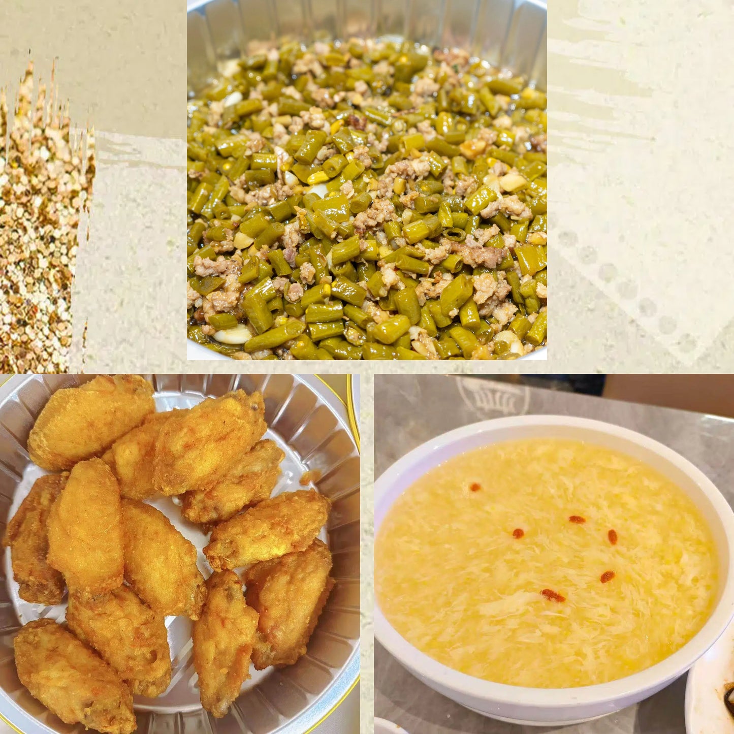 2月11日周三（C餐）精致小餐：肉沫酸豆角🌶️     蒜香鸡翅     鸡茸玉米羹