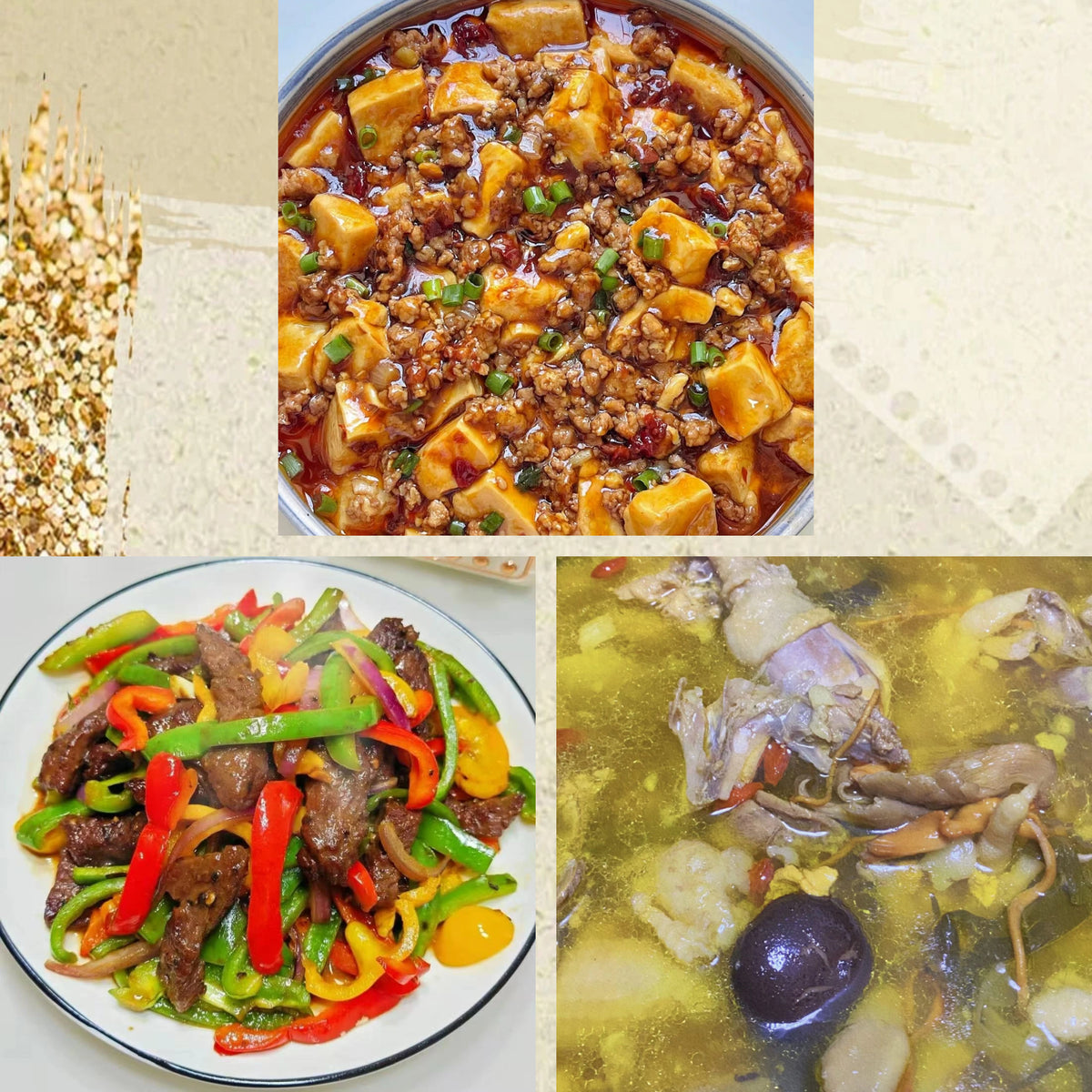9月30日周三（C餐）精致小餐：肉沫豆腐    豉椒炒牛肉片   滋补养颜鸡汤