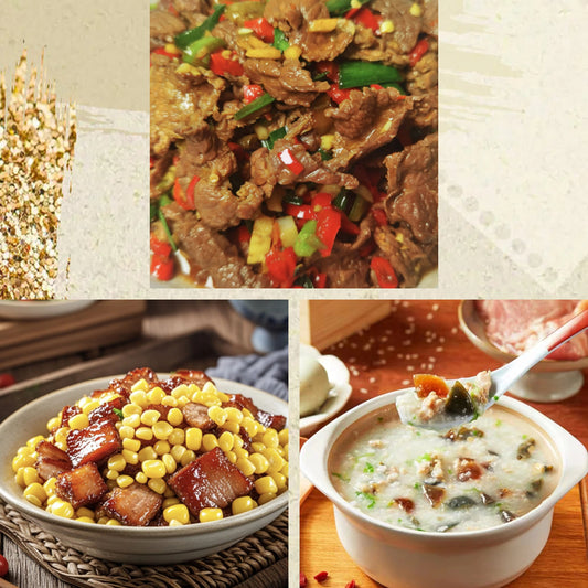 8月27日周四（C餐）精致小餐：农家小炒肉🌶️     叉烧玉米粒    皮蛋瘦肉粥