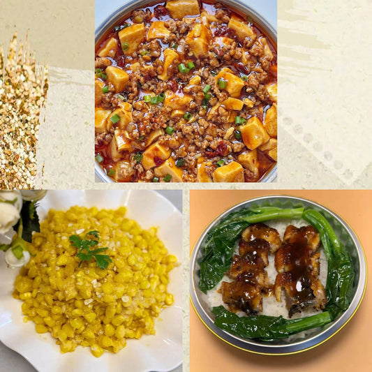 7月8日周三（C餐）精致小餐：麻婆豆腐🌶️   金沙玉米粒    鳗鱼钵仔饭（2钵）