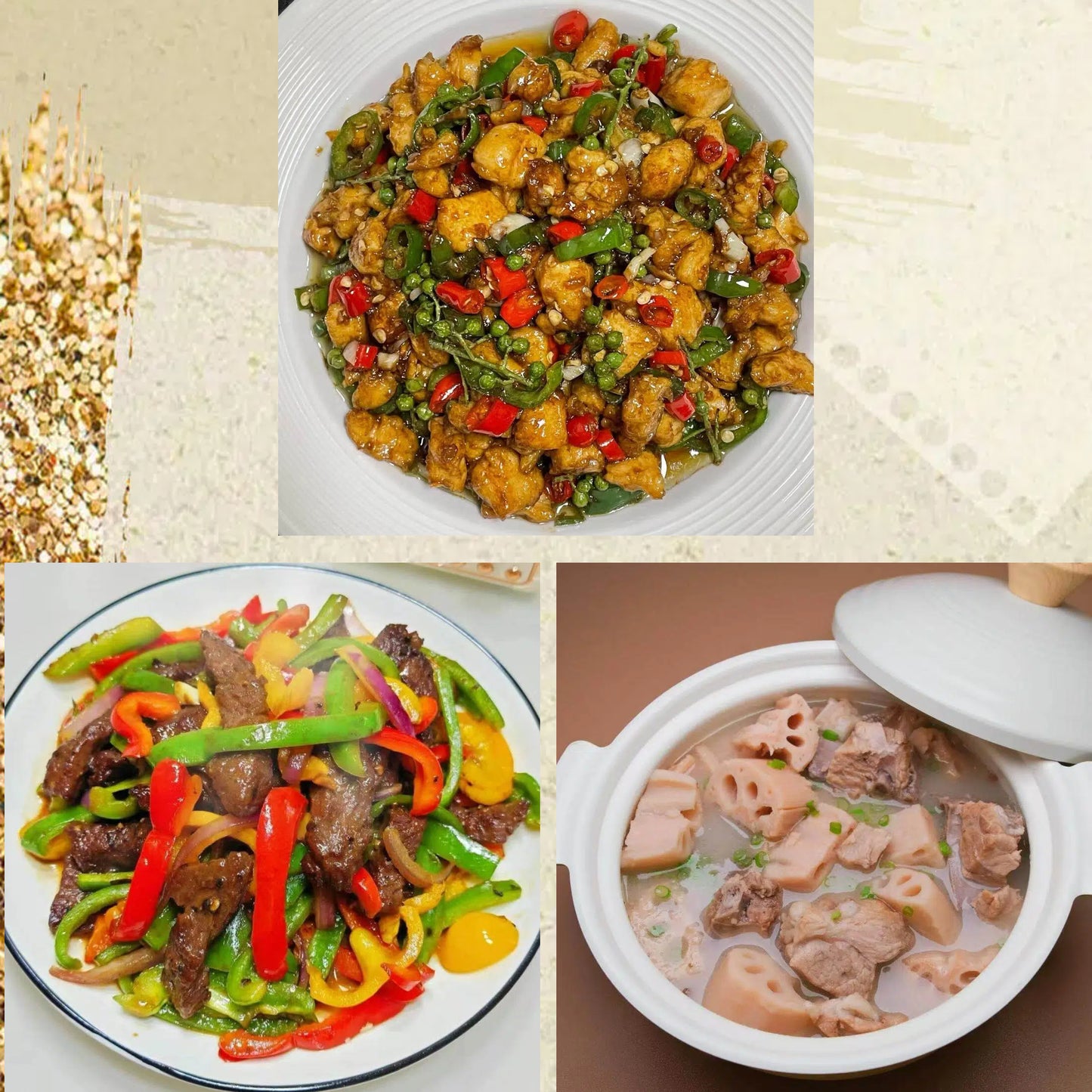 6月1日周一（C餐）精致小餐：清椒炒鸡丁🌶️    豉椒炒牛肉      莲藕排骨汤