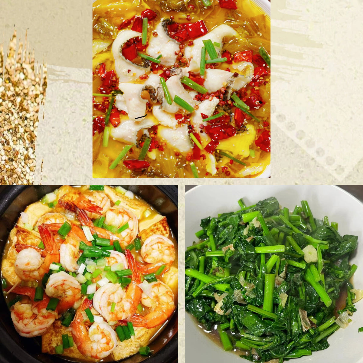 10月2日周五（C餐）精致小餐：金汤酸菜鱼🌶️   海鲜豆腐煲     蒜香青江菜