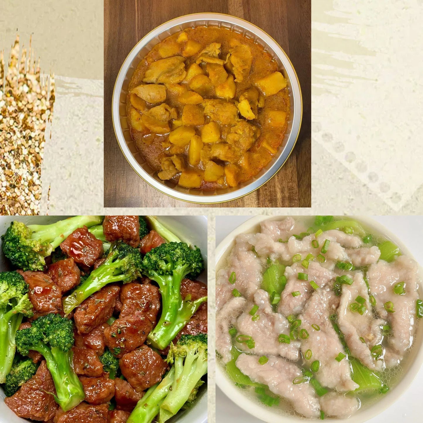 9月29日周一（C餐）精致小餐：泰式咖喱鸡🌶️     西蓝花炒牛肉     丝瓜肉片汤