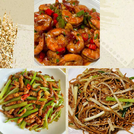 7月1日周三（C餐）精致小餐：麻辣香辣虾🌶️   香芹肉丝    豉油皇炒面