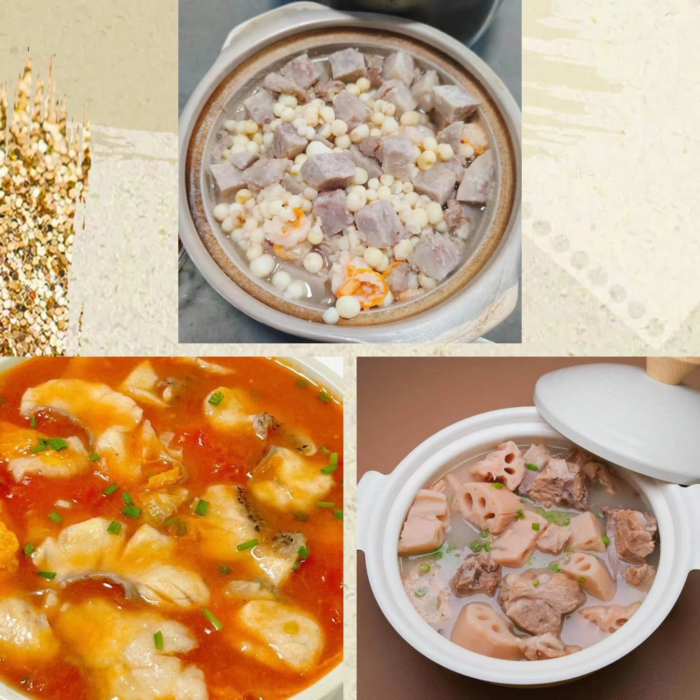 2月19日周四（C餐）精致小餐：虾仁芡实芋头煲    番茄鱼片    莲藕排骨汤