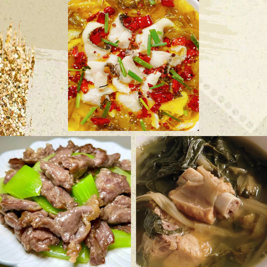 2月20日周五（C餐）精致小餐：酸菜鱼🌶️    莴笋牛肉    白菜干煲猪骨汤
