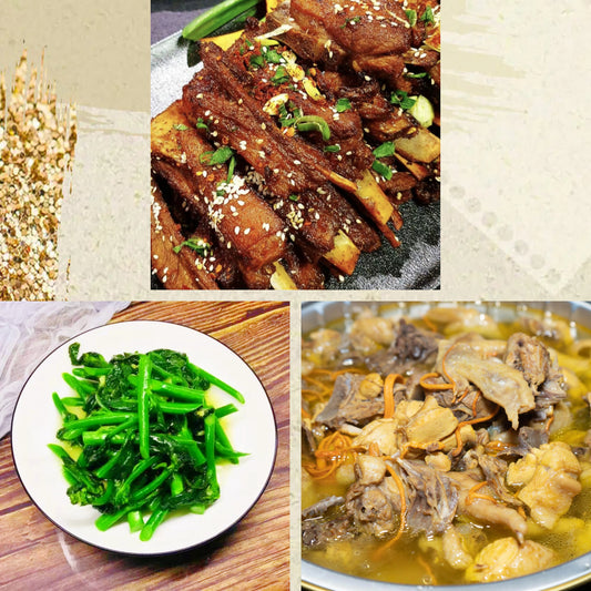 2月22日周日（C餐）精致小餐：香辣羊排🌶️     姜蓉炒芥兰     虫草花鸡汤