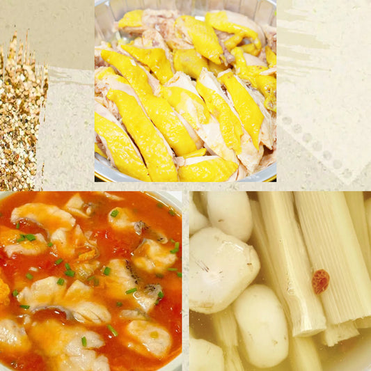 4月17日周五（C餐）精致小餐：广东白切鸡     番茄鱼片     竹蔗马蹄水