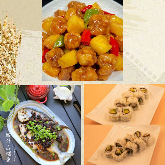 3月27日周五（C餐）精致小餐：菠萝咕咾肉     豉汁蒸鲳鱼     日式卷