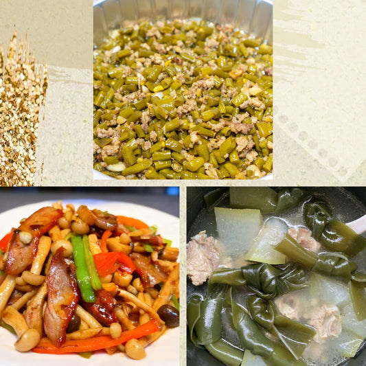 10月23日周五（C餐）精致小餐：肉沫酸豆角🌶️     XO酱叉烧炒杂菌     海带龙骨汤