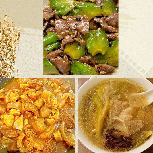 9月3日周三（C餐）精致小餐：豉汁凉瓜炒牛肉    广式牛杂    龙骨煲白菜汤