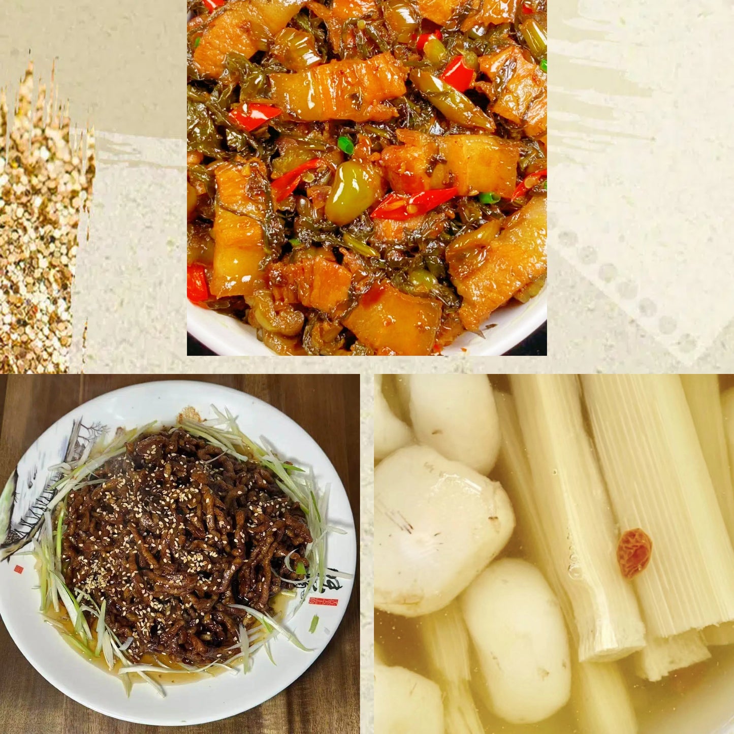 6月26日周五（C餐）精致小餐：酸菜炒五花肉🌶️   京酱肉丝    茅根竹蔗马蹄水