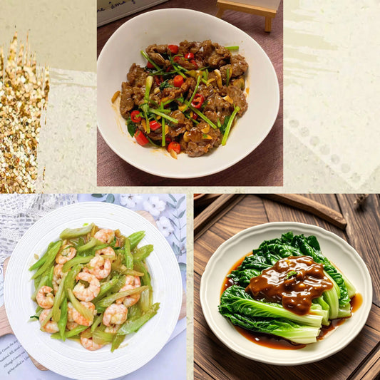 7月17日周五（C餐）精致小餐：小炒黄牛肉🌶️   西芹炒虾仁    蚝油生菜