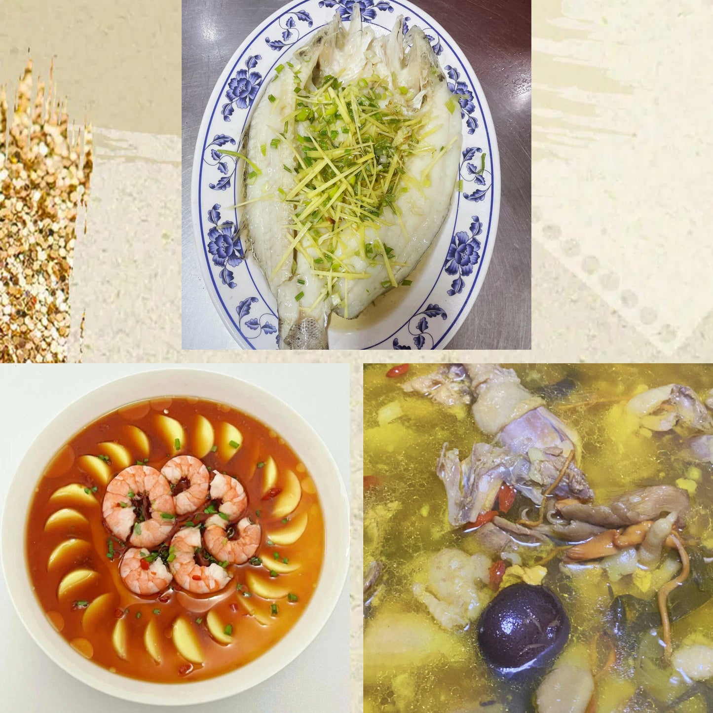 3月10日周二（C餐）精致小餐：湛江特色“一夜埕”    豆腐蒸大虾     菌菇土鸡汤