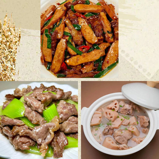 12月9日周二（C餐）精致小餐：香干炒肉🌶️     莴笋牛肉    莲藕排骨汤