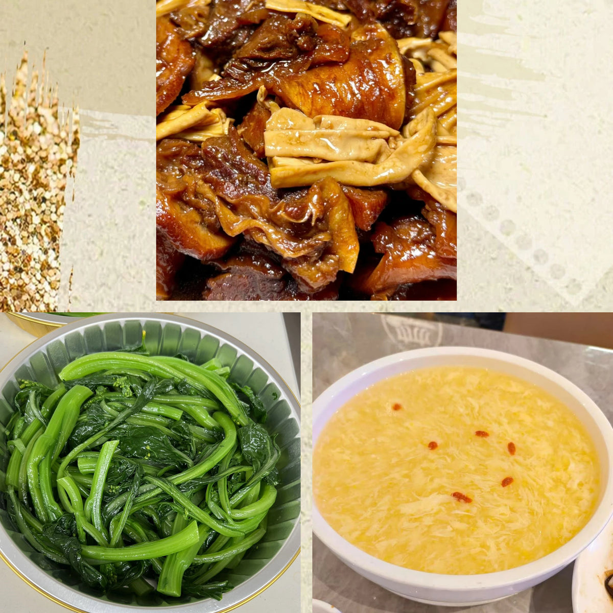 9月22日周二（D餐）精致小餐：腐竹焖牛腩     上汤油菜   鸡蓉玉米羹