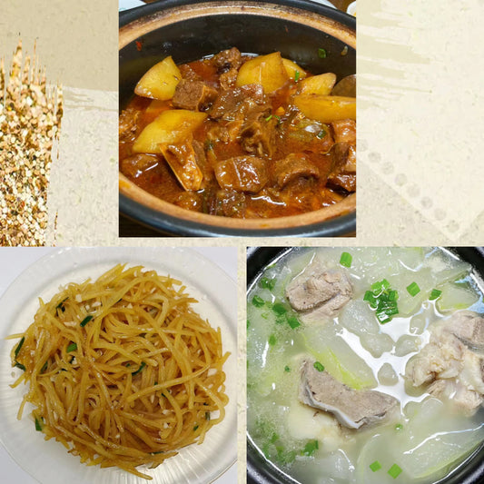 8月31日周日（D餐）精致小餐：土豆酱香牛肉     醋溜土豆丝   薏米冬瓜龙骨汤