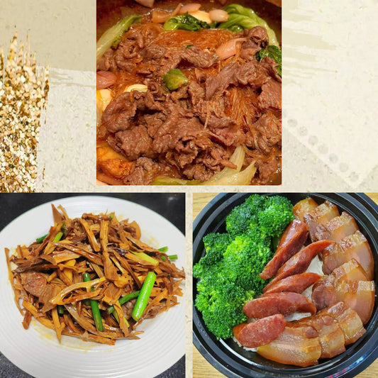 7月2日周四（D餐）精致小餐：沙茶牛肉粉丝煲     五花肉炒笋干     腊味钵仔饭（2钵）