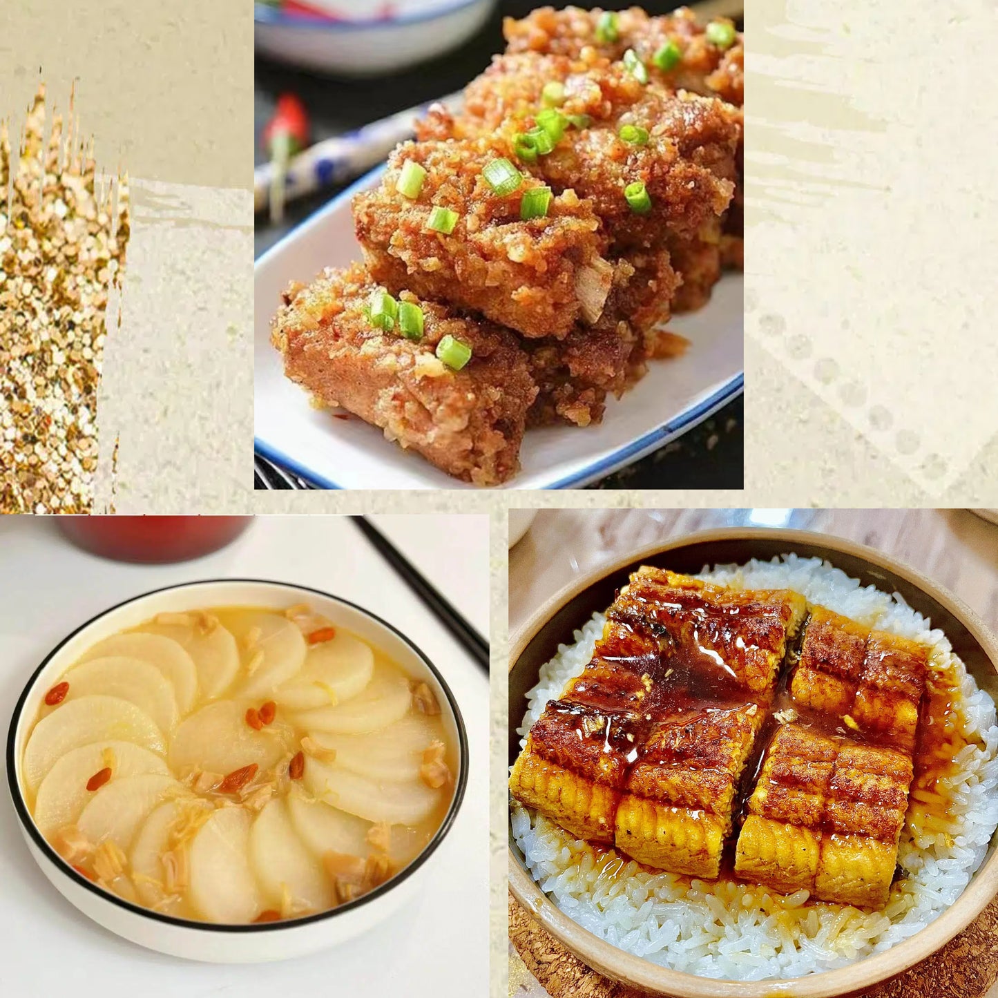 3月18日周三（D餐）精致小餐：粉蒸排骨      鸡汤萝卜    鳗鱼钵仔饭（2钵）