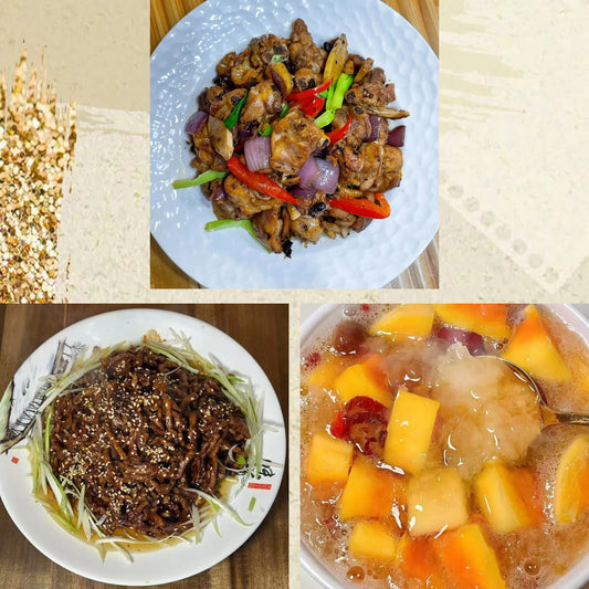 5月22日周五（D餐）精致小餐：豉椒炒鸡球     京酱肉丝    美容雪耳炖木瓜