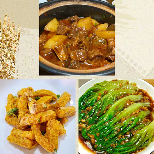 4月19日周日（D餐）精致小餐：土豆烧牛肉      金沙南瓜    白灼生菜