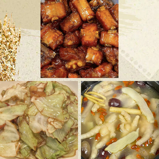 8月31日周一（D餐）精致小餐：糖醋排骨    手撕包菜   原盅炖花生鸡脚汤