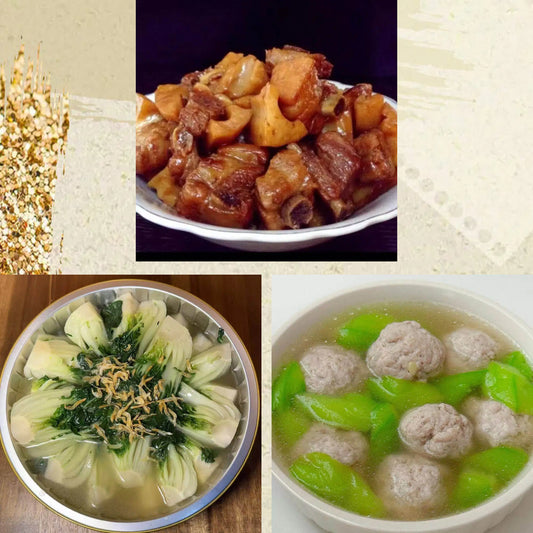 4月27日周一（D餐）精致小餐：莲藕焖排骨     上汤娃娃菜      发菜鲮鱼球丝瓜汤