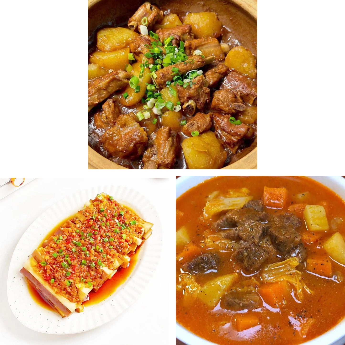 4月7日周二（D餐）精致小餐：排骨炖土豆      蒜蓉蒸茄子    罗宋汤