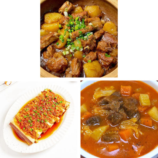 4月7日周二（D餐）精致小餐：排骨炖土豆      蒜蓉蒸茄子    罗宋汤