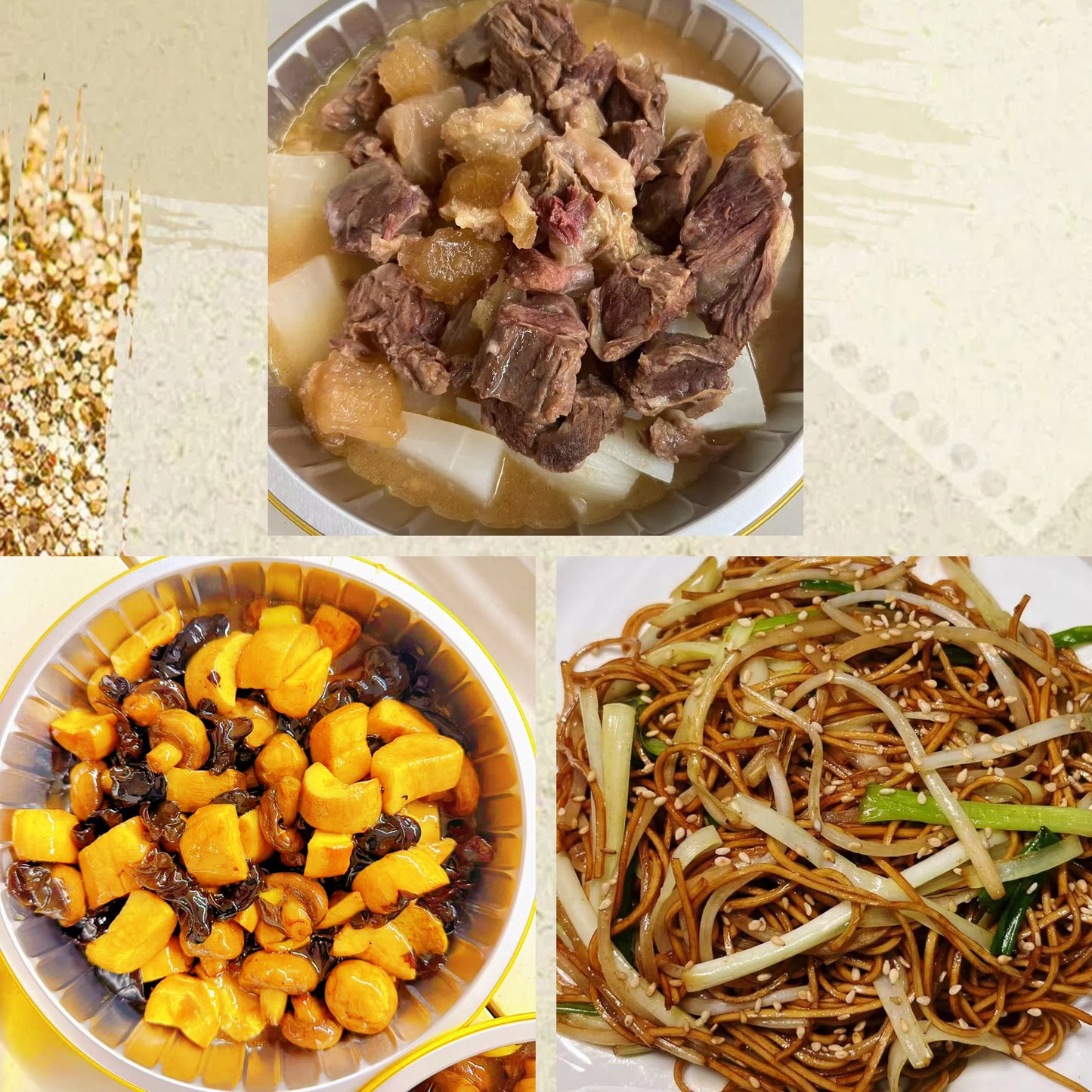 9月30日周二（D餐）精致小餐：清汤萝卜牛腩    鲍汁菌菇    豉油皇炒面