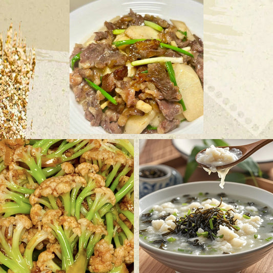 2月18日周三（D餐）精致小餐：山药炒牛肉     蒜香散花菜    发菜鱼蓉羹