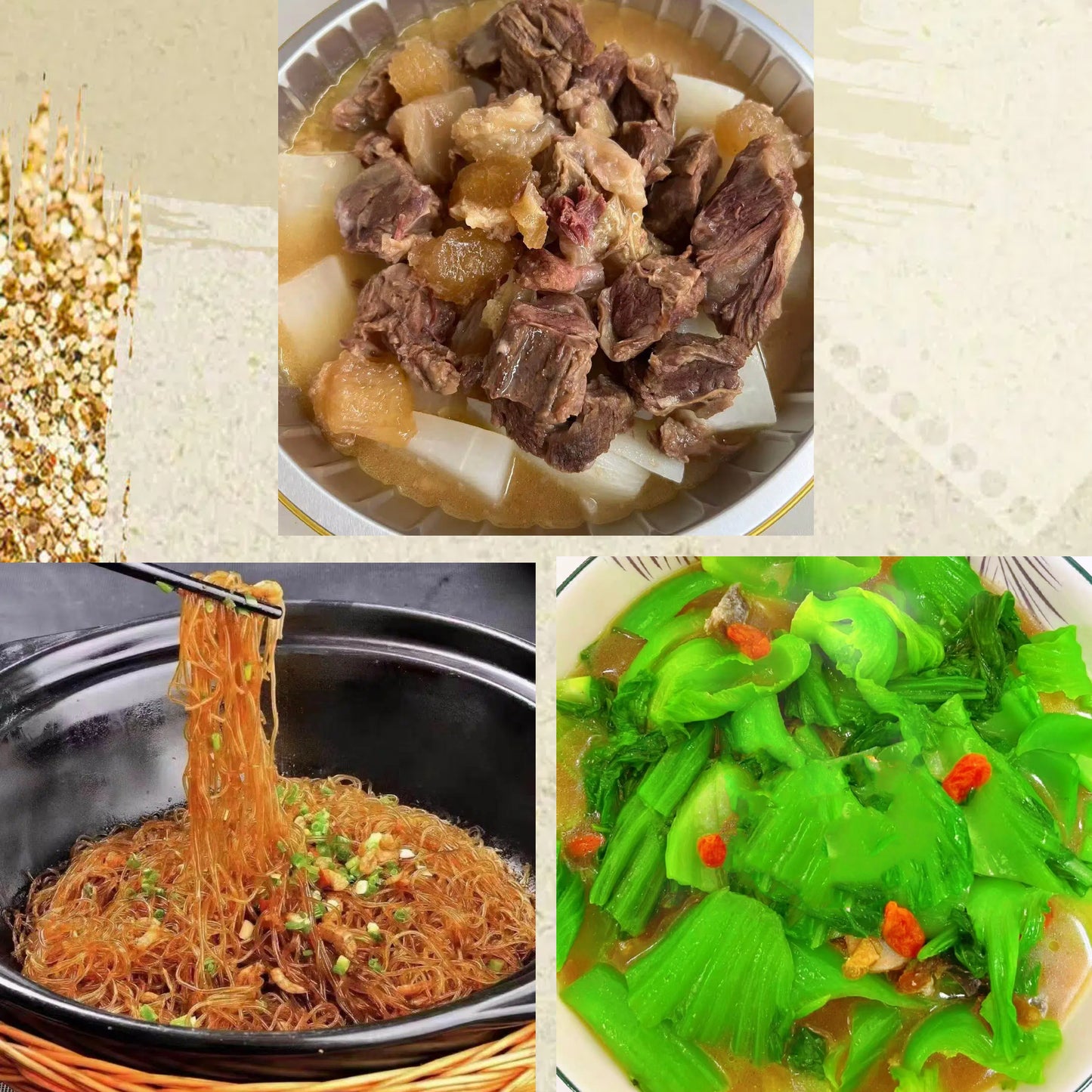 3月16日周一（D餐）精致小餐：清汤萝卜牛腩     节瓜海米粉丝煲    上汤芥菜