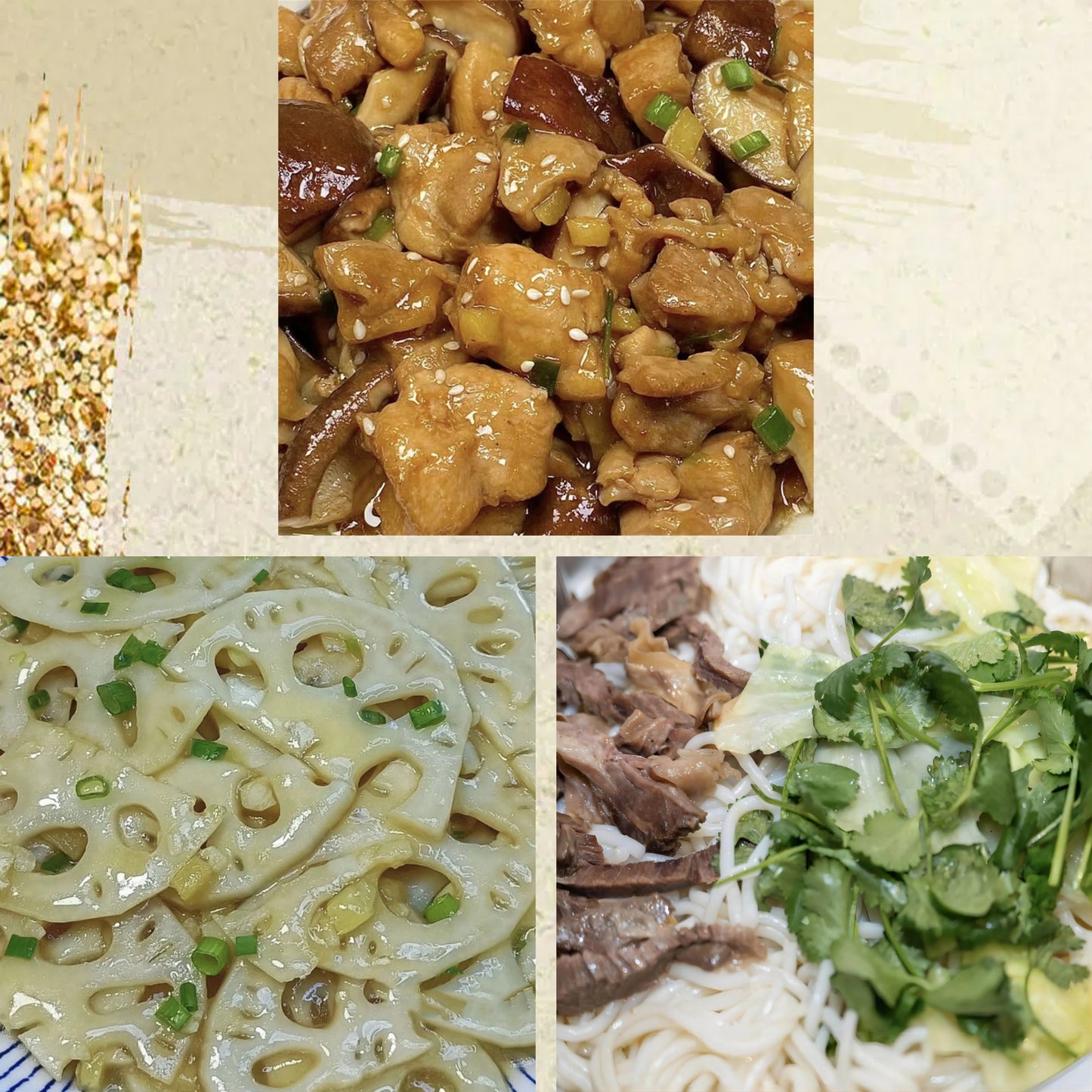 3月5日周四（D餐）精致小餐：野山菌蒸走地鸡     南乳炒藕片    清汤牛腱粉（2盒）