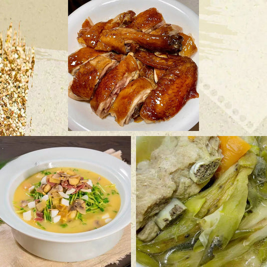 2月10日周二（D餐）精致小餐：易佰招牌豉油鸡     上汤鸡丝豆苗    霸王花龙骨汤