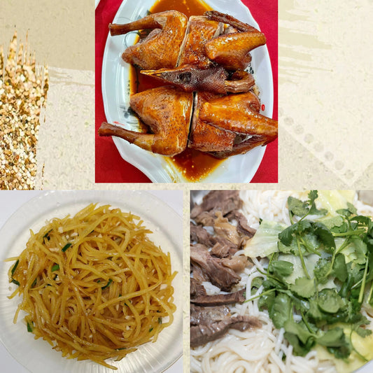 9月27日周日（D餐）精致小餐：豉油皇乳鸽     醋溜土豆丝    清汤牛腱粉（2盒）