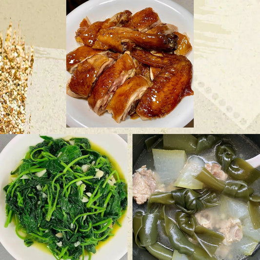 5月13日周三（D餐）精致小餐：易佰招牌豉油鸡     上汤红薯叶   海带龙骨汤