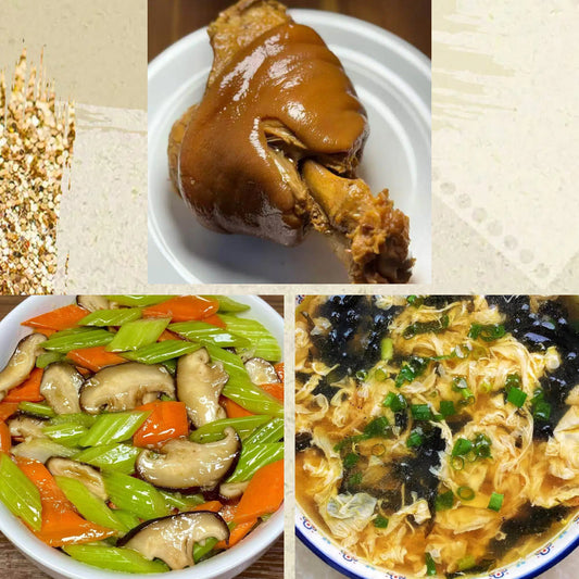 2月25日周三（D餐）精致小餐：酱香猪肘      芹菜炒香菇     紫菜蛋花汤