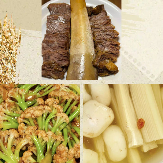 4月17日周五（D餐）精致小餐：酱香牛肋排     蒜香散花菜     竹蔗马蹄水