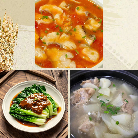 8月4日周二（D餐）精致小餐：番茄鱼片    蚝油生菜    筒骨萝卜汤