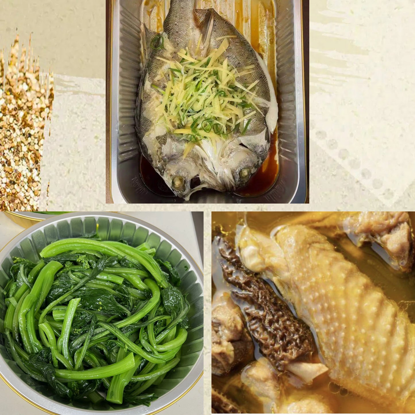 7月12日周日（D餐）精致小餐：清蒸鲈鱼   上汤油菜     羊肚菌炖土鸡