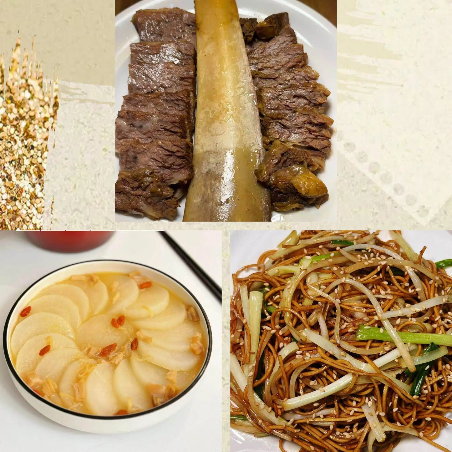 8月9日周日（D餐）精致小餐：香卤牛肋排    鸡汤萝卜    豉油皇炒面