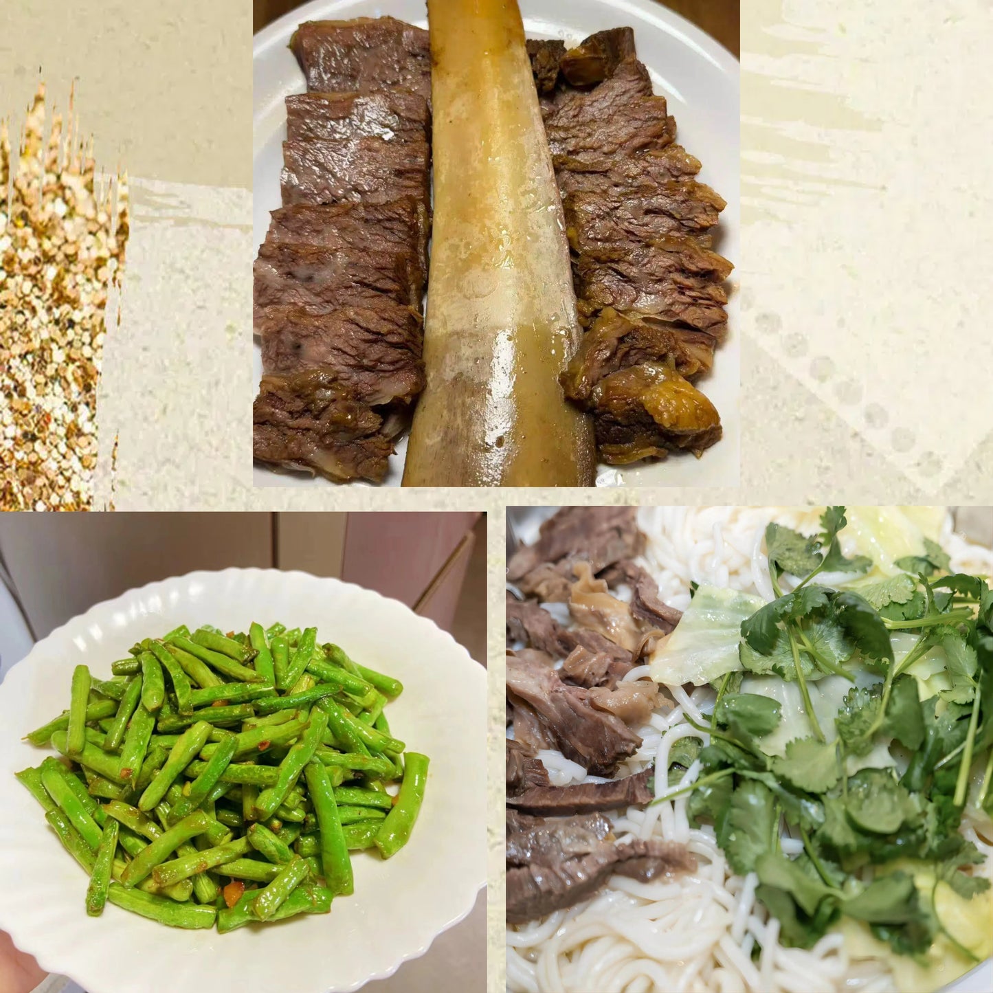 3月22日周日（D餐）精致小餐：酱香牛肋排      油盐豆角      清汤牛腩粉（2盒）