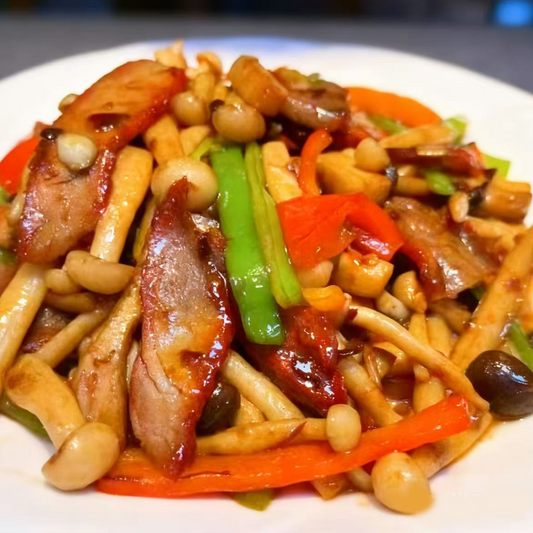 9月1日周二（F餐）精品菜：XO酱叉烧炒杂菌