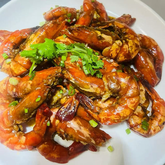 3月5日周四（F餐）精品菜：美极酱油香煎虾（当日订单满💲36即可免费配送，如果单独订此餐，需额外支付$10派送费）