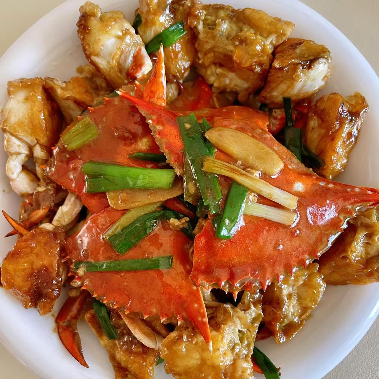 8月27日周四（H餐）精品菜：姜葱炒蓝蟹